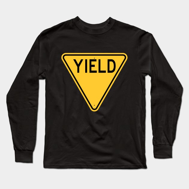 Retro Yield Sign 2 (new) Long Sleeve T-Shirt by GloopTrekker